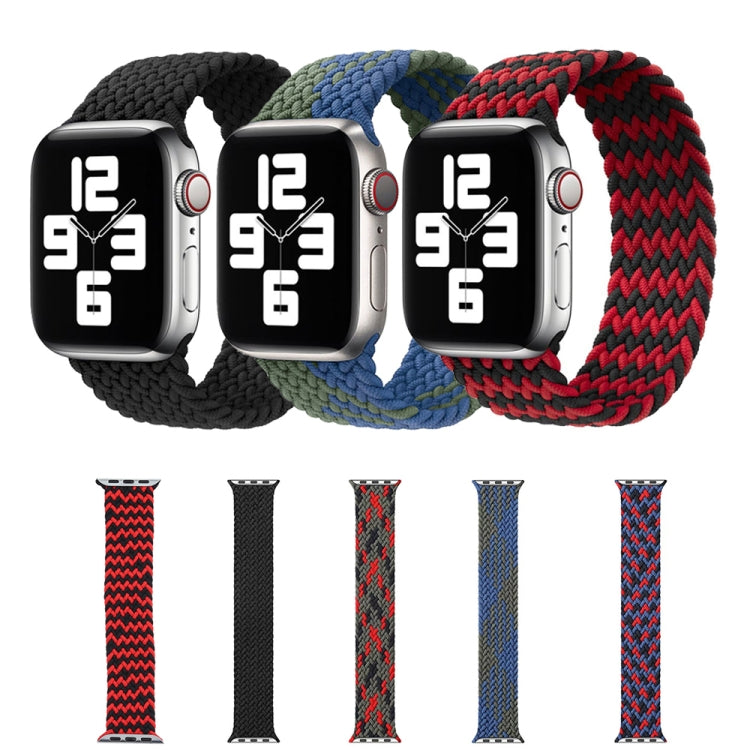 Mixed Color Nylon Braided Single Loop Watch Band For Apple Watch Series 7 45mm / 6 & SE & 5 & 4 44mm / 3 & 2 & 1 42mm, Size:M(Charcoal) by bashfashion