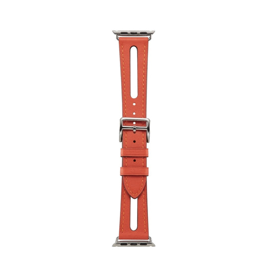 Top-grain Leather Watch Band For Apple Watch Series 9&8&7 41mm / SE 3&SE 2&6&SE&5&4 40mm / 3&2&1 38mm(Red) by bashfashion
