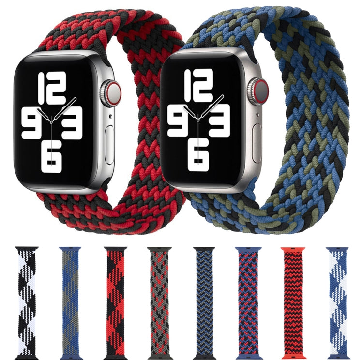 Plastic Buckle Mixed Color Nylon Braided Single Loop Watch Band For Apple Watch Ultra 49mm&Watch Ultra 2 49mm / Series 9&8&7 45mm / SE 3&SE 2&6&SE&5&4 44mm / 3&2&1 42mm, Size:M(Camouflage Red) by bashfashion