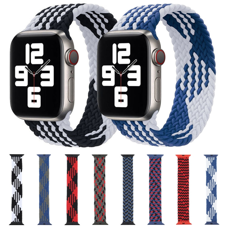 Plastic Buckle Mixed Color Nylon Braided Single Loop Watch Band For Apple Watch Ultra 49mm&Watch Ultra 2 49mm / Series 9&8&7 45mm / SE 3&SE 2&6&SE&5&4 44mm / 3&2&1 42mm, Size:L(Camouflage Blue) by bashfashion