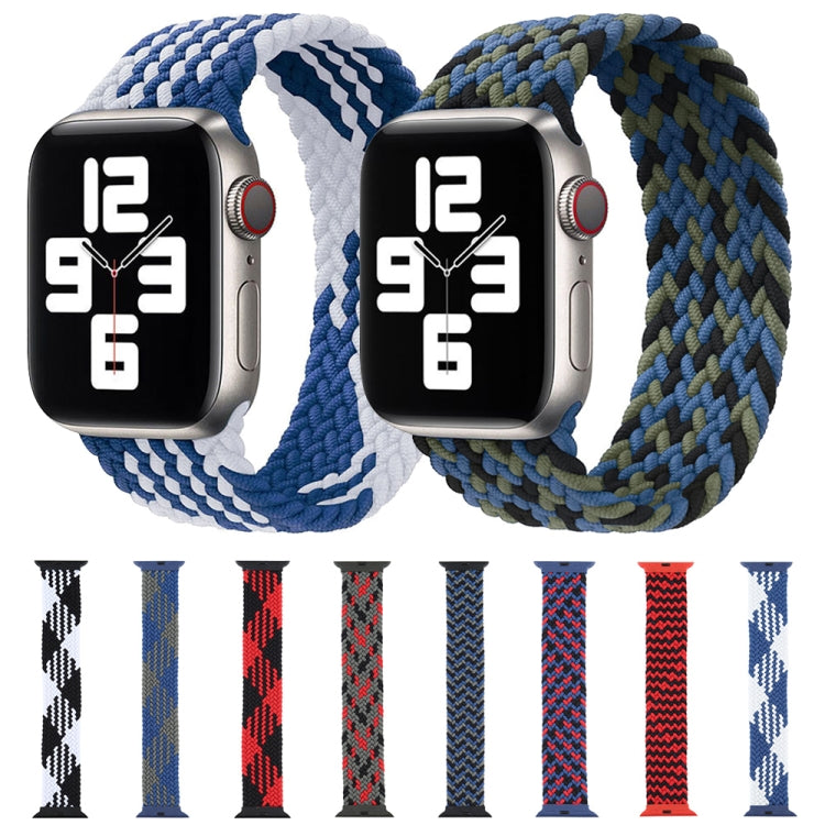 Plastic Buckle Mixed Color Nylon Braided Single Loop Watch Band For Apple Watch Ultra 49mm&Watch Ultra 2 49mm / Series 9&8&7 45mm / SE 3&SE 2&6&SE&5&4 44mm / 3&2&1 42mm, Size:XXL(Camouflage Blue) by bashfashion