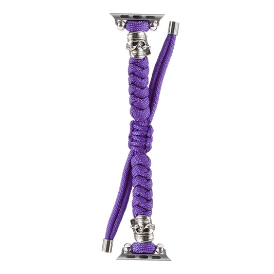 Skull Umbrella Cord Braided Watch Band For Apple Watch Series 9&8&7 41mm / SE 3&SE 2&6&SE&5&4 40mm / 3&2&1 38mm(Purple) by bashfashion