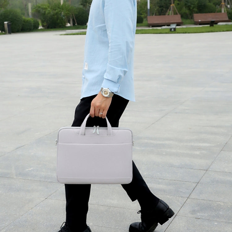 For 13.3-14 inch Laptop Multi-function Laptop Single Shoulder Bag Handbag(Grey) by bashfashion