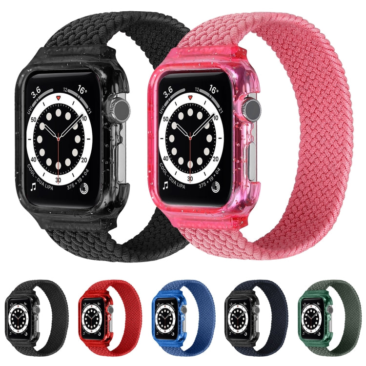 Weave Wrist Strap Watch Bands with Frame For Apple Watch Series 9&8&7 41mm / SE 3&SE 2&6&SE&5&4 40mm / 3&2&1 38mm, Length:145mm(Dark Olive Green) by bashfashion