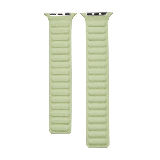 Loop Leather Watch Band For Apple Watch Series 7 41mm / 6 & SE & 5 & 4 40mm / 3 & 2 & 1 38mm(Grass Green) by bashfashion