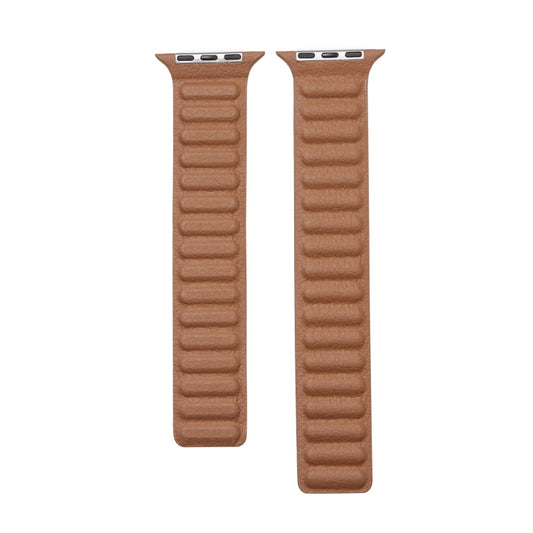 Loop Leather Watch Band For Apple Watch Series 7 41mm / 6 & SE & 5 & 4 40mm / 3 & 2 & 1 38mm(Saddle Brown) by bashfashion