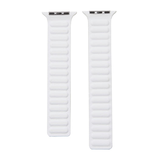 Loop Leather Watch Band For Apple Watch Series 7 45mm / 6 & SE & 5 & 4 44mm / 3 & 2 & 1 42mm(White) by bashfashion