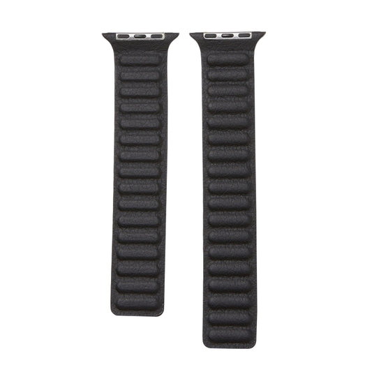 Loop Leather Watch Band For Apple Watch Series 7 45mm / 6 & SE & 5 & 4 44mm / 3 & 2 & 1 42mm(Black) by bashfashion