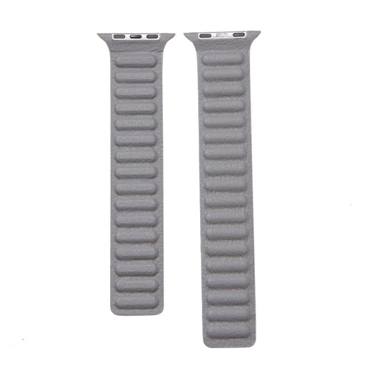 Loop Leather Watch Band For Apple Watch Series 7 45mm / 6 & SE & 5 & 4 44mm / 3 & 2 & 1 42mm(Grey) by bashfashion