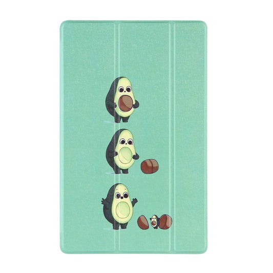 For Samsung Galaxy Tab A7 10.4 (2020) Coloured Drawing Pattern Horizontal Flip Leather Case with Three-folding Holder(Avocado) by bashfashion