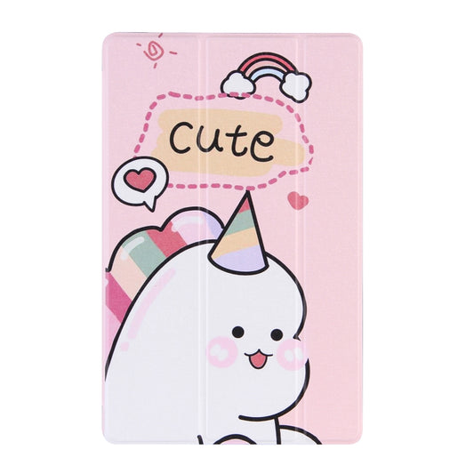 For Samsung Galaxy Tab A7 10.4 (2020) Coloured Drawing Pattern Horizontal Flip Leather Case with Three-folding Holder(Pink Dinosaur) by bashfashion