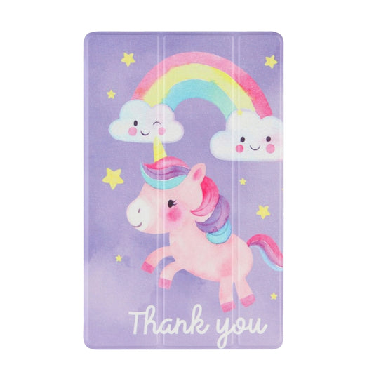 For Samsung Galaxy Tab A7 10.4 (2020) Coloured Drawing Pattern Horizontal Flip Leather Case with Three-folding Holder(Rainbow Horse) by bashfashion