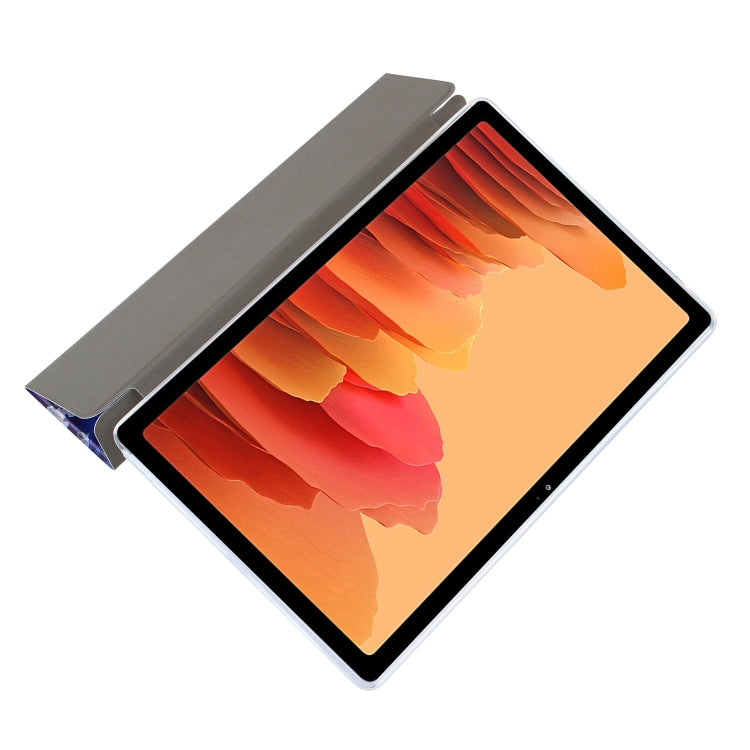 For Samsung Galaxy Tab A7 10.4 (2020) Coloured Drawing Pattern Horizontal Flip Leather Case with Three-folding Holder(Blue Butterflies) by bashfashion