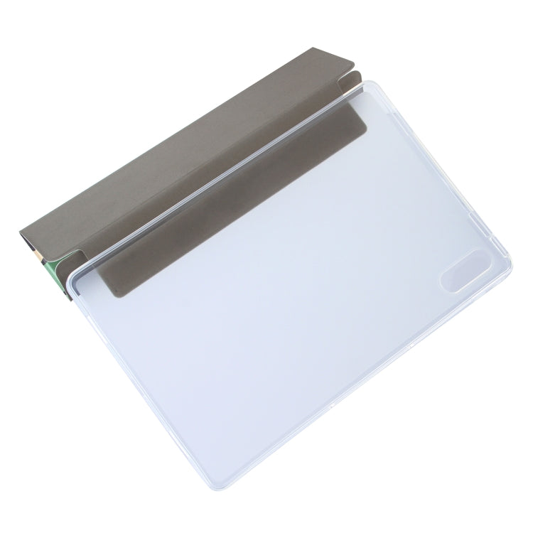 For Lenovo Tab P11 Pro (TB-XJ706F) Coloured Drawing Pattern Horizontal Flip Leather Case with Three-folding Holder(Green Dinosaur) by bashfashion