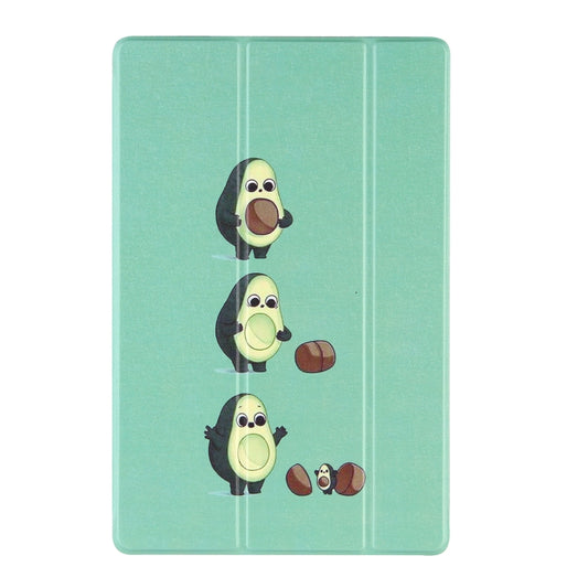 For Lenovo Tab P11 Pro (TB-XJ706F) Coloured Drawing Pattern Horizontal Flip Leather Case with Three-folding Holder(Avocado) by bashfashion
