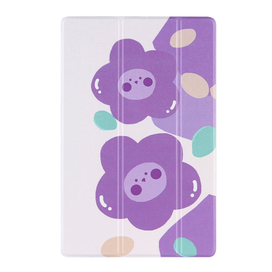 For Lenovo Tab P11 Pro (TB-XJ706F) Coloured Drawing Pattern Horizontal Flip Leather Case with Three-folding Holder(Purple Flower) by bashfashion