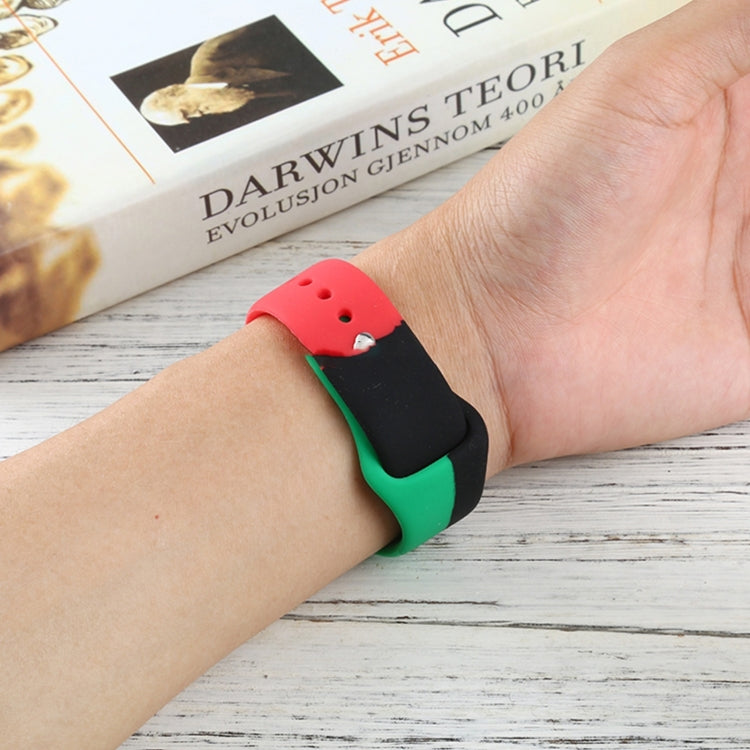 Black Unity Silicone Sports Watch Band For Apple Watch Series 7 41mm / 6 & SE & 5 & 4 40mm / 3 & 2 & 1 38mm by bashfashion