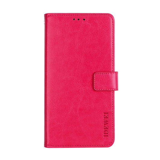 For Motorola Moto E7 Power idewei Crazy Horse Texture Horizontal Flip Leather Case with Holder & Card Slots & Wallet(Rose Red) by idewei
