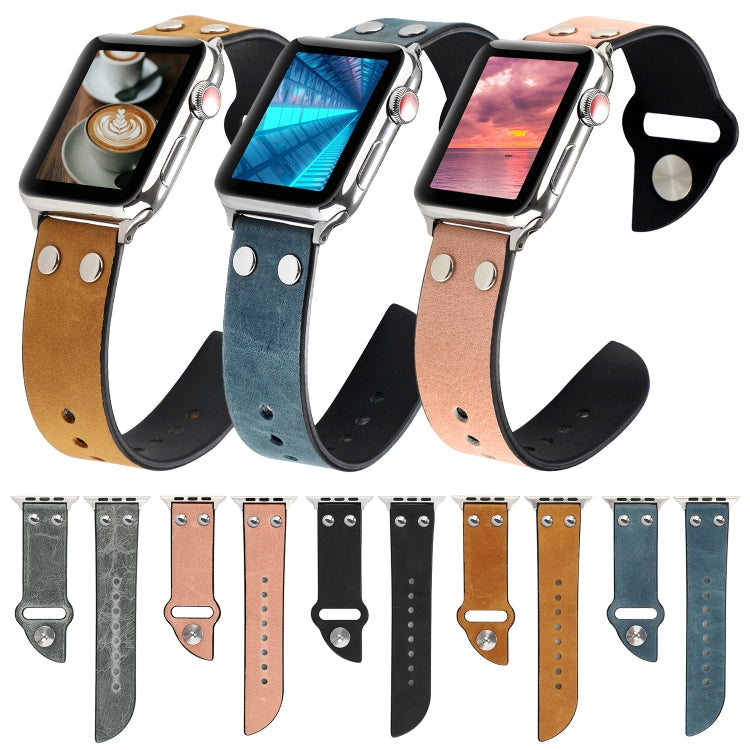 Leather Knife Watch Band For Apple Watch Ultra 49mm&Watch Ultra 2 49mm / Series 9&8&7 45mm / SE 3&SE 2&6&SE&5&4 44mm / 3&2&1 42mm(Black) by bashfashion