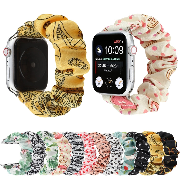 Fabric Hair Ring Watch Band For Apple Watch Ultra 49mm&Watch Ultra 2 49mm / Series 9&8&7 45mm / SE 3&SE 2&6&SE&5&4 44mm / 3&2&1 42mm(12) by bashfashion