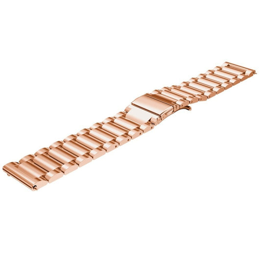 20mm Three Flat Buckle Stainless Steel Replacement Watchband for Samsung Galaxy Watch Active 2 / Amazfit GTS 2(Rose Gold) by bashfashion