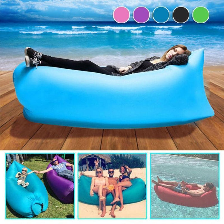 Outdoor Portable Lazy Water Inflatable Sofa Beach Grass Air Bed, Size: 200 x 70cm(Rose Red) by bashfashion