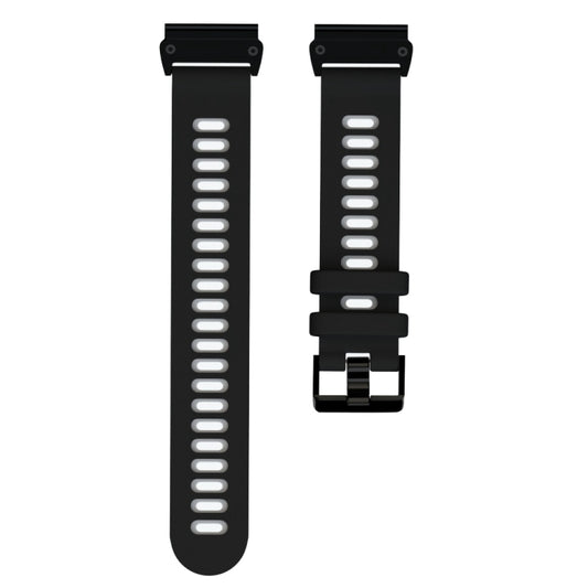 For Garmin Fenix 6X Two-color Silicone Quick Release Watch Band(Black Grey) by bashfashion