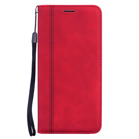 For Huawei P smart 2021 Frosted Business Magnetic Horizontal Flip PU Leather Case with Holder & Card Slot & Lanyard(Red) by AutSpace