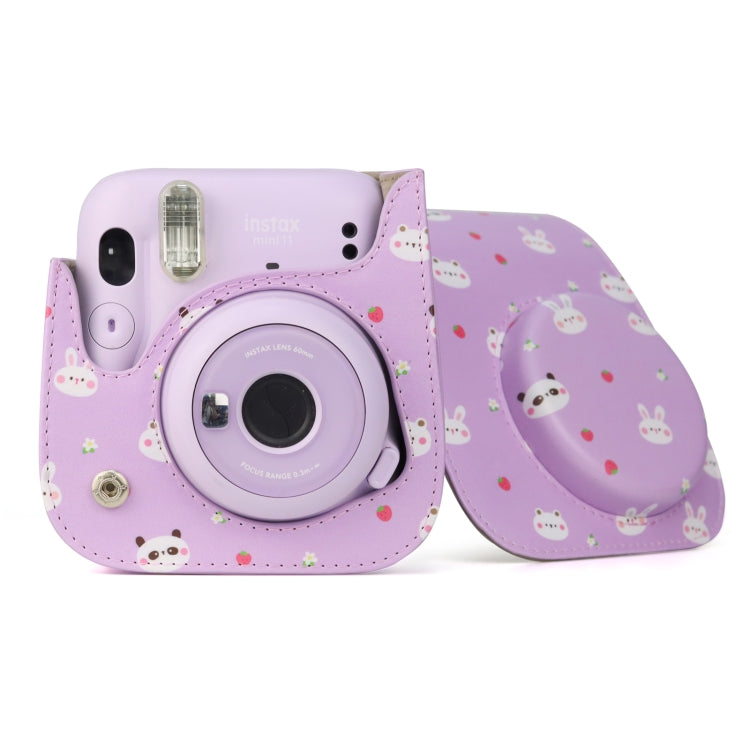 Painted Series Camera Bag with Shoulder Strap for Fujifilm Instax mini 11(Fruit Animal) by bashfashion