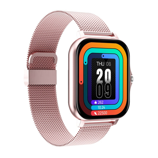 GT20 1.69 inch TFT Screen IP67 Waterproof Smart Watch, Support Music Control / Bluetooth Call / Heart Rate Monitoring / Blood Pressure Monitoring, Style:Steel Strap(Pink) by bashfashion