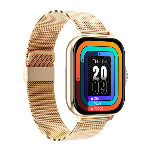 GT20 1.69 inch TFT Screen IP67 Waterproof Smart Watch, Support Music Control / Bluetooth Call / Heart Rate Monitoring / Blood Pressure Monitoring, Style:Steel Strap(Gold) by bashfashion