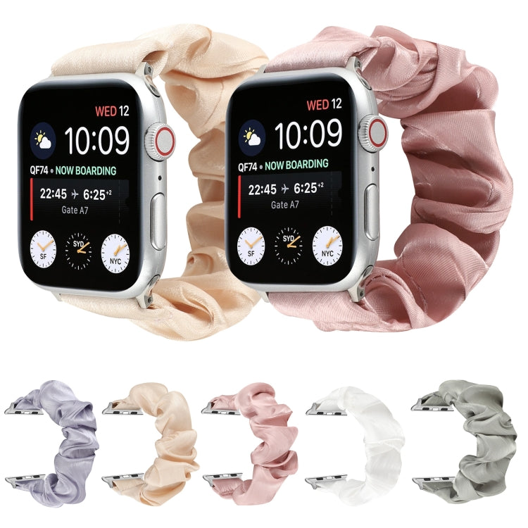 Shell Pattern Hair Ring Cloth Watch Band For Apple Watch Series 7 45mm / 6 & SE & 5 & 4 44mm / 3 & 2 & 1 42mm(Light Purple) by bashfashion