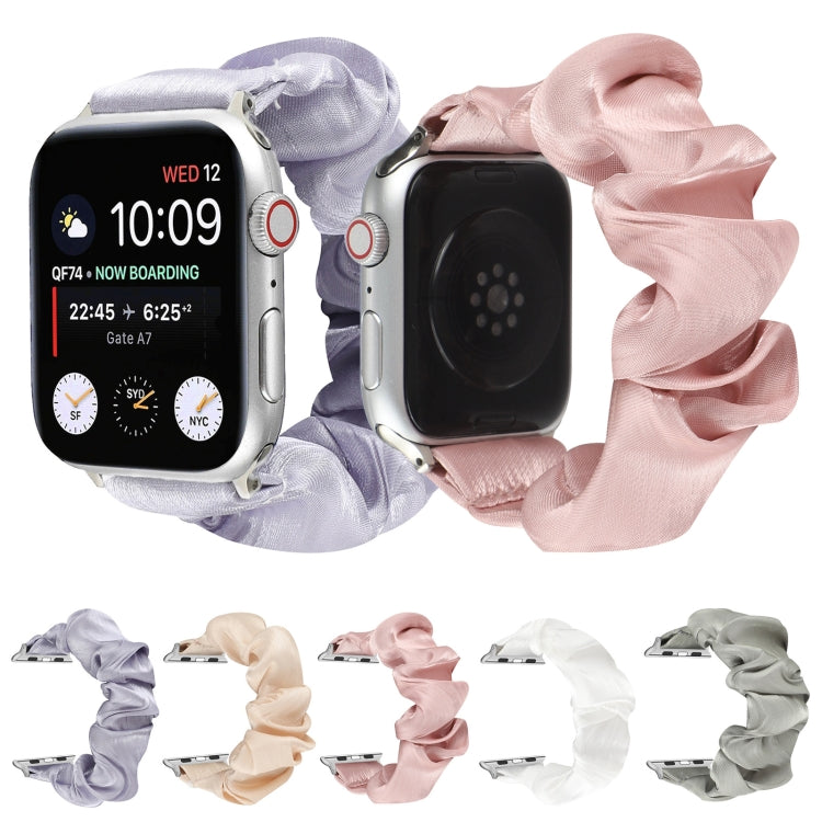 Shell Pattern Hair Ring Cloth Watch Band For Apple Watch Series 7 41mm / 6 & SE & 5 & 4 40mm / 3 & 2 & 1 38mm(Light Purple) by bashfashion