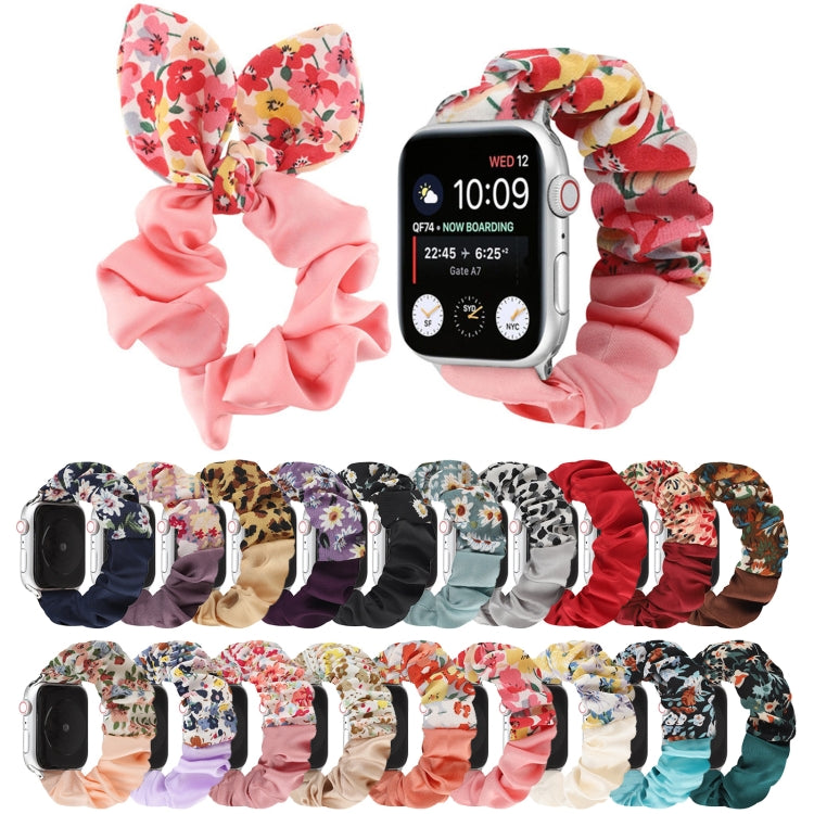 Butterfly Pattern Hair Ring Cloth Watch Band For Apple Watch Ultra 49mm&Watch Ultra 2 49mm / Series 9&8&7 45mm / SE 3&SE 2&6&SE&5&4 44mm / 3&2&1 42mm(O) by bashfashion
