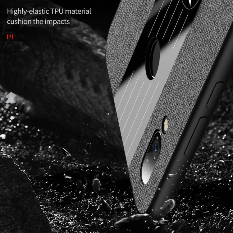 For Huawei nova 3i XINLI Stitching Cloth Textue Shockproof TPU Protective Case with Ring Holder(Grey) by XINLI