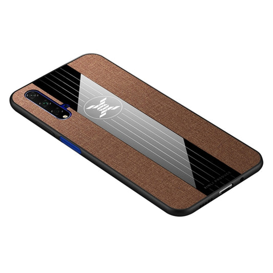 For Huawei Honor 20 XINLI Stitching Cloth Textue Shockproof TPU Protective Case(Brown) by XINLI