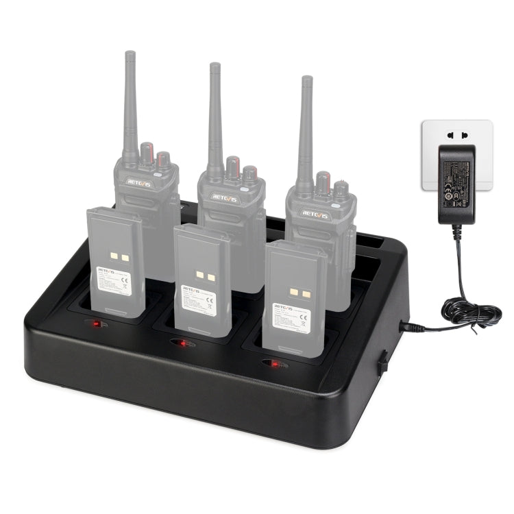 RETEVIS RTC48 Multi-function Interchangeable Slots Six-Way Walkie Talkie Charger for Retevis RT48/RT648 by RETEVIS