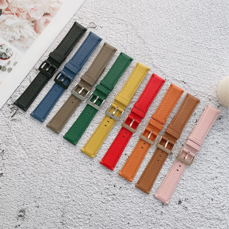 For Samsung Galaxy Watch Active Sewing Litchi Texture Leather Watch Band(Red) by bashfashion