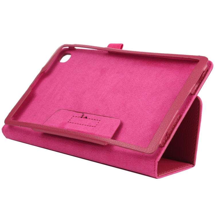 For Samsung Galaxy Tab A7 Lite T220 / T225 Litchi Texture Solid Color Horizontal Flip Leather Case with Holder & Pen Slot(Rose Red) by bashfashion
