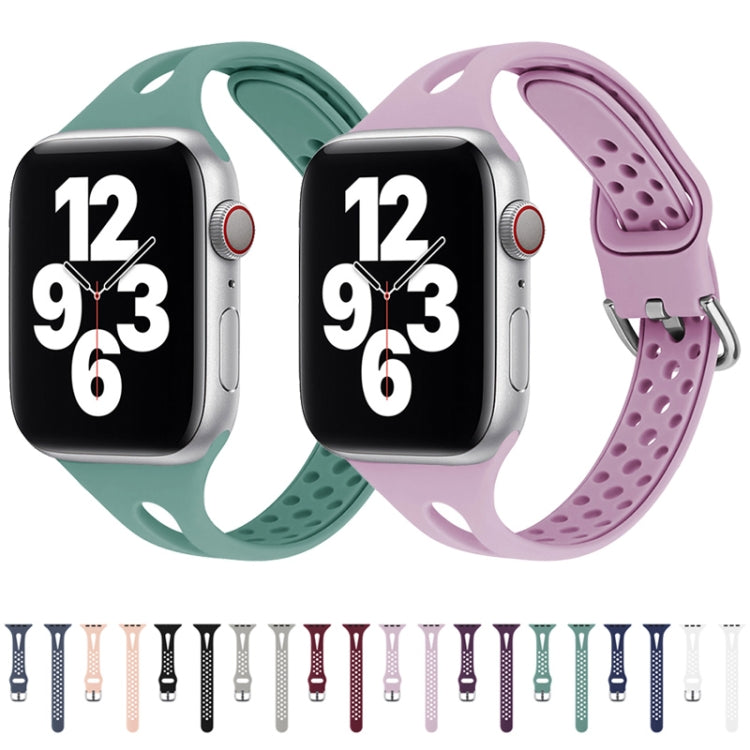 Silicone Watch Band For Apple Watch Ultra 49mm&Watch Ultra 2 49mm / Series 9&8&7 45mm / SE 3&SE 2&6&SE&5&4 44mm / 3&2&1 42mm(Wine Red) by bashfashion