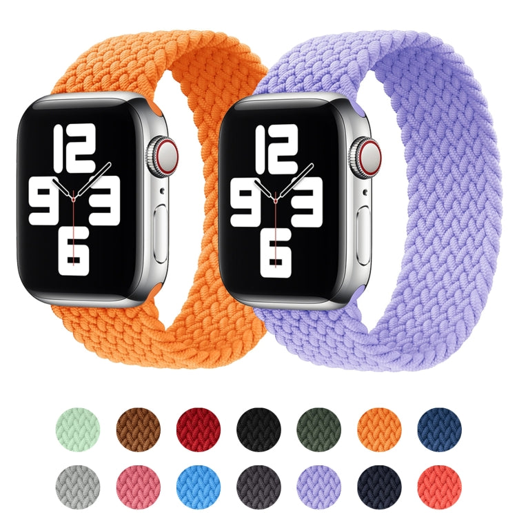 Metal Head Braided Nylon Solid Color Watch Band For Apple Watch Series 9&8&7 41mm / SE 3&SE 2&6&SE&5&4 40mm / 3&2&1 38mm, Size:XS 128mm(Charcoal) by bashfashion