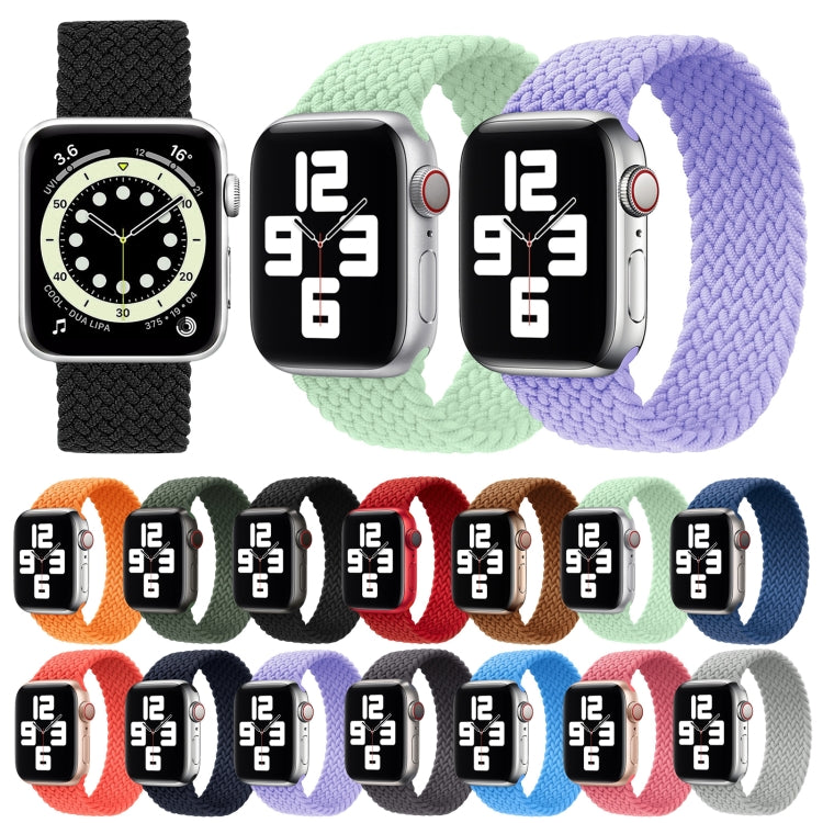 Metal Head Braided Nylon Solid Color Watch Band For Apple Watch Series 9&8&7 41mm / SE 3&SE 2&6&SE&5&4 40mm / 3&2&1 38mm, Size:M 145mm(Sky Blue) by bashfashion
