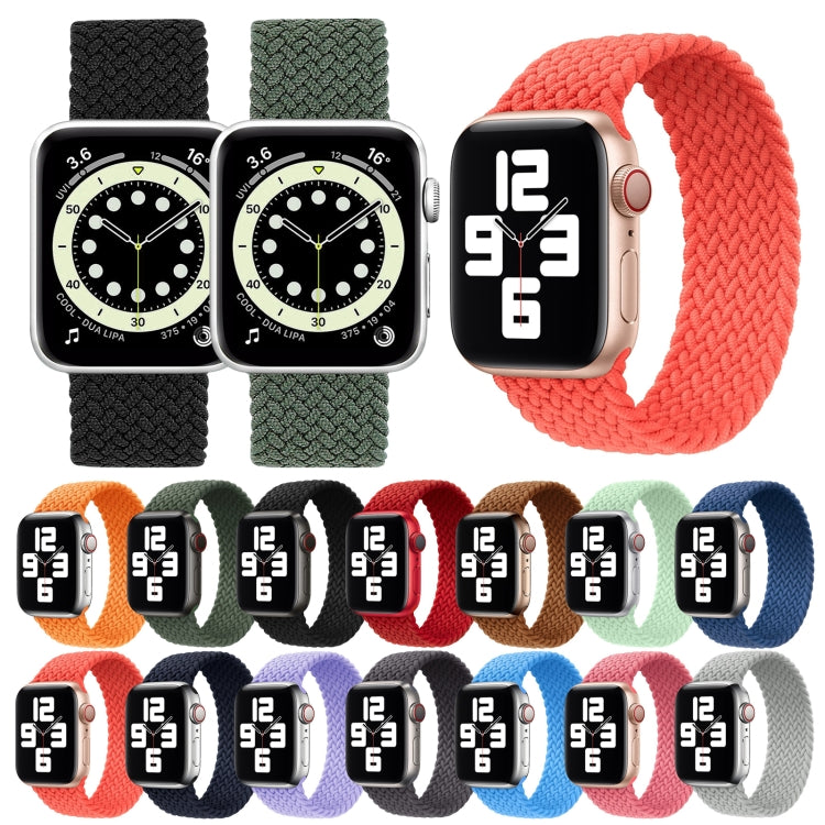 Metal Head Braided Nylon Solid Color Watch Band For Apple Watch Series 9&8&7 41mm / SE 3&SE 2&6&SE&5&4 40mm / 3&2&1 38mm, Size:L 155mm(Dark Olive Green) by bashfashion