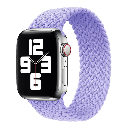 Metal Head Braided Nylon Solid Color Watch Band For Apple Watch Ultra 49mm&Watch Ultra 2 49mm / Series 9&8&7 45mm / SE 3&SE 2&6&SE&5&4 44mm / 3&2&1 42mm, Size:XS 135mm(Light Purple) by bashfashion