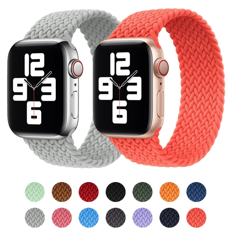 Metal Head Braided Nylon Solid Color Watch Band For Apple Watch Ultra 49mm&Watch Ultra 2 49mm / Series 9&8&7 45mm / SE 3&SE 2&6&SE&5&4 44mm / 3&2&1 42mm, Size:S 145mm(Coffee) by bashfashion