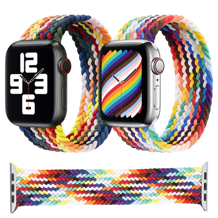 Rainbow Braided Single Loop Watch Band, Size: M 150mm For Apple Watch Ultra 49mm&Watch Ultra 2 49mm / Series 9&8&7 45mm / SE 3&SE 2&6&SE&5&4 44mm / 3&2&1 42mm(Rainbow Colors) by bashfashion