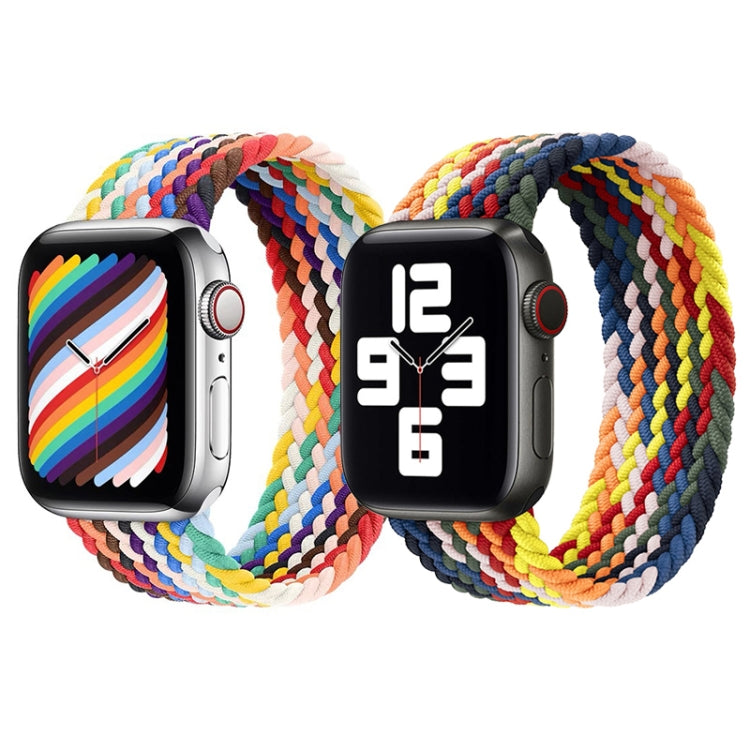 Rainbow Braided Single Loop Watch Band, Size: S 130mm For Apple Watch Series 9&8&7 41mm / SE 3&SE 2&6&SE&5&4 40mm / 3&2&1 38mm(Rainbow Colors) by bashfashion