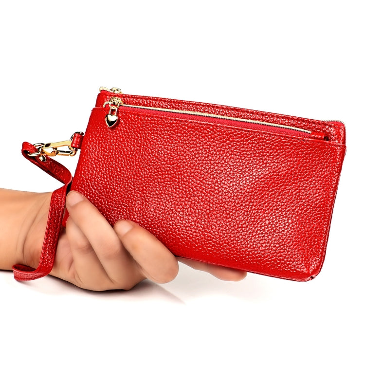 Ladies Multifunctional Cowhide Zipper Coin Purse Car Key Case(Black) by bashfashion