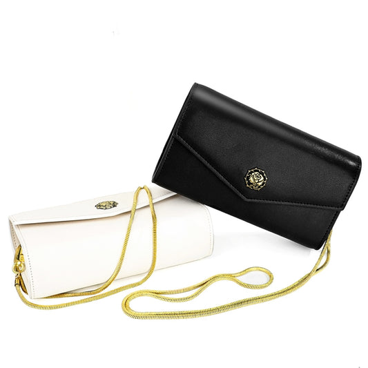 Ladies Fashion One-shoulder Simple Cowhide Messenger Bag(Black) by bashfashion