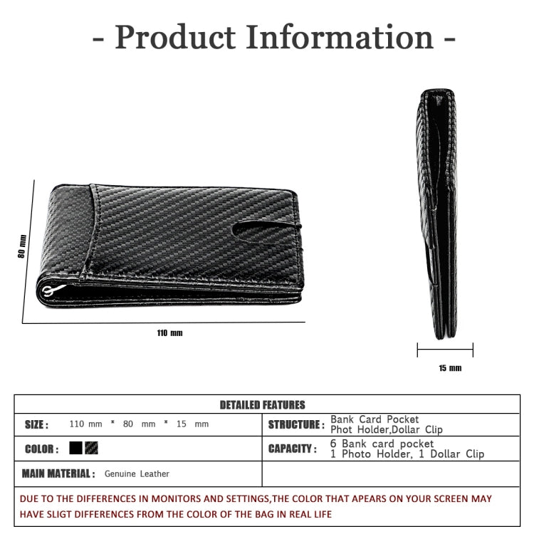 RFID Anti-theft Leather Men Wallet(Carbon Fiber Texture) by bashfashion